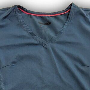 #7 Healing Hands Purple Label Scrub Top with Stretch Side Panels in Royal Blue